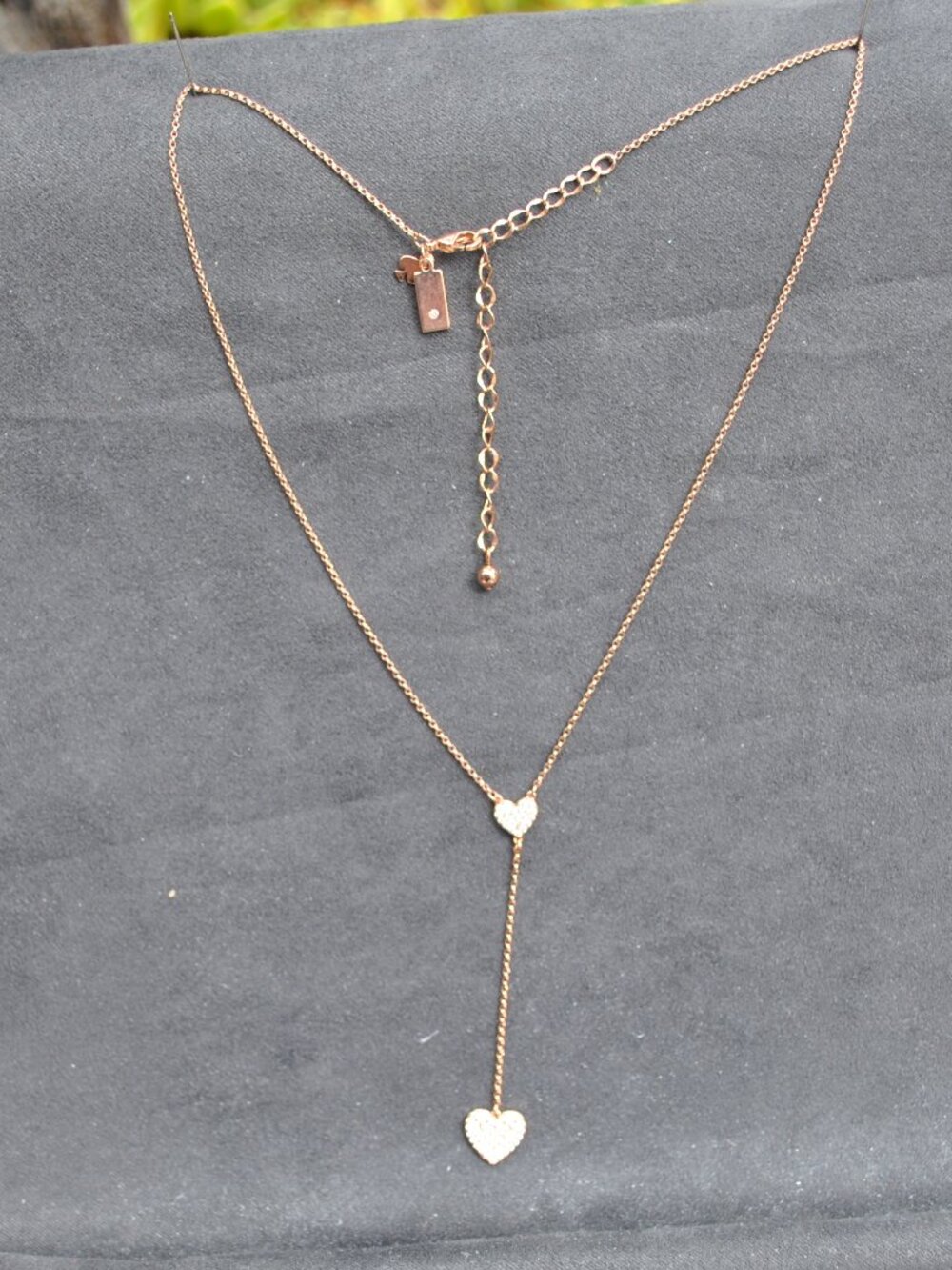 Kate Spade New York pave heart Y necklace